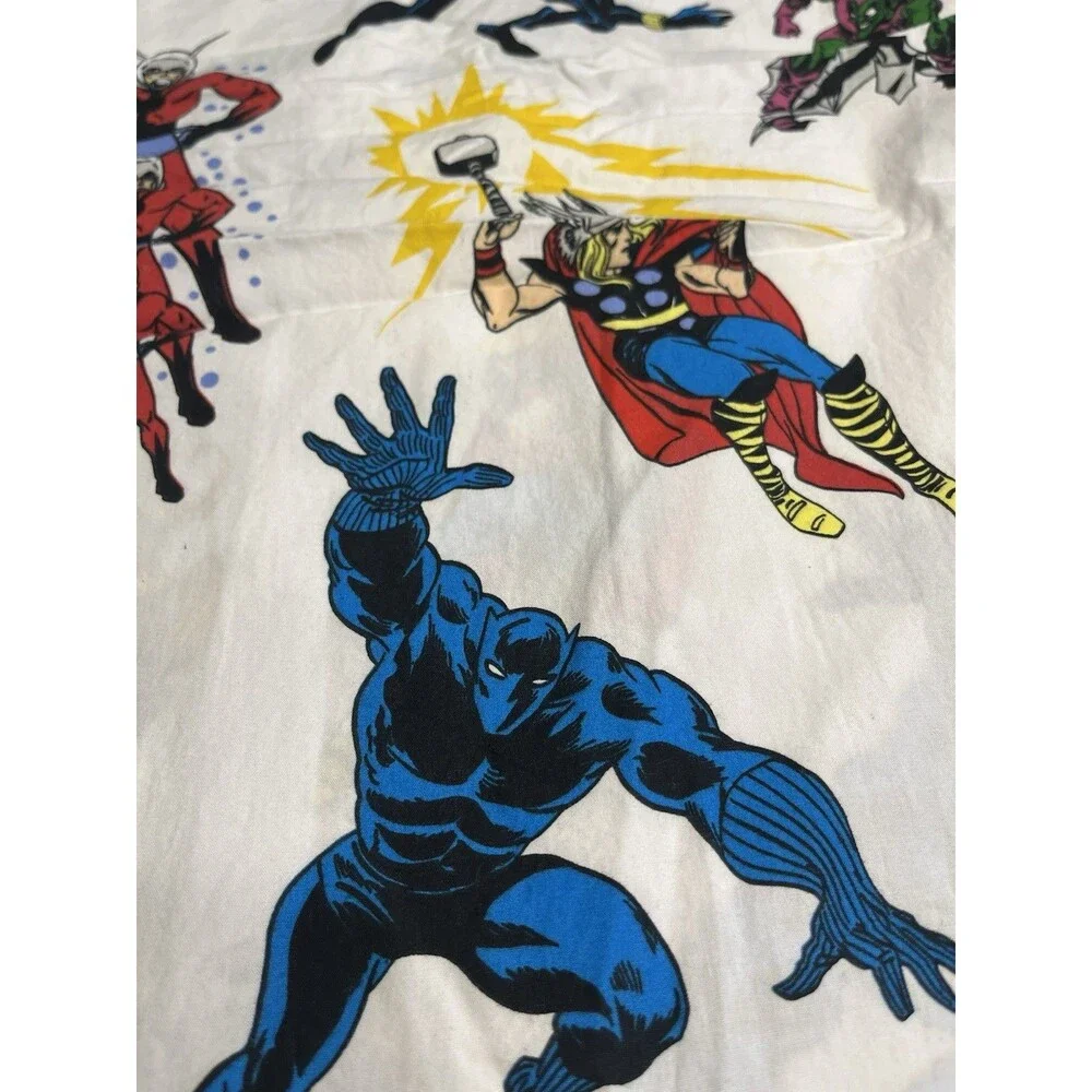Pottery Barn Kids Marvel Avengers Flat Sheet Only 100% Cotton Queen Size